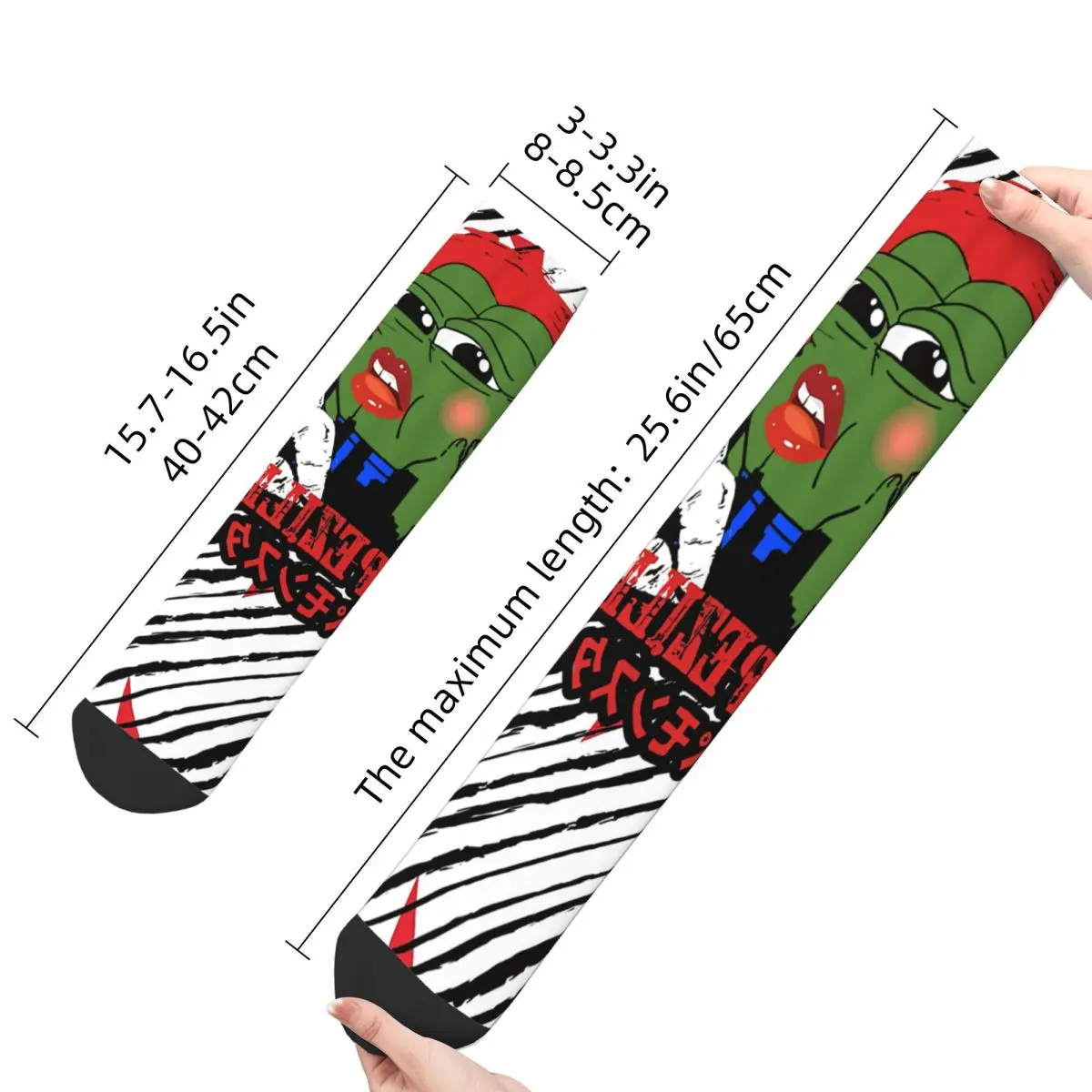 Vintage Monster Pepezilla Men's Socks Pepe The Frog Unisex Novelty Pattern Printed Crazy Crew Sock Gift