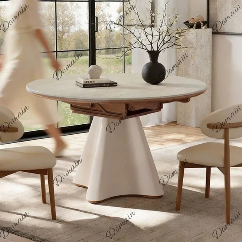 M Medieval Rock Slab Dining Tables Modern Simple Folding Round Dining Table Set Of 6 Chairs Kitcjen Pliante With 4 Chair Furnitu