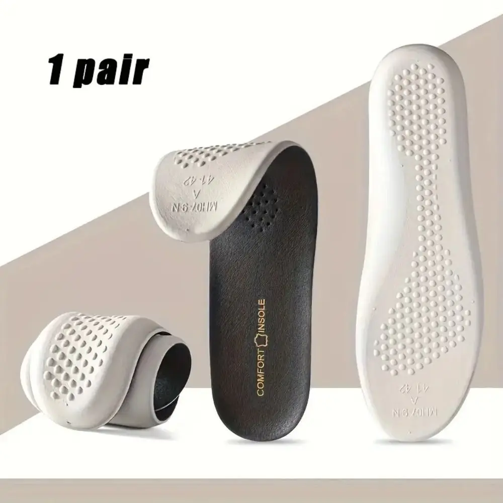 Breathable Comfort Insoles Odor-proof Sweat-Absorbing Massage Insole Cushioning Shock Absorption PU Leather Insoles