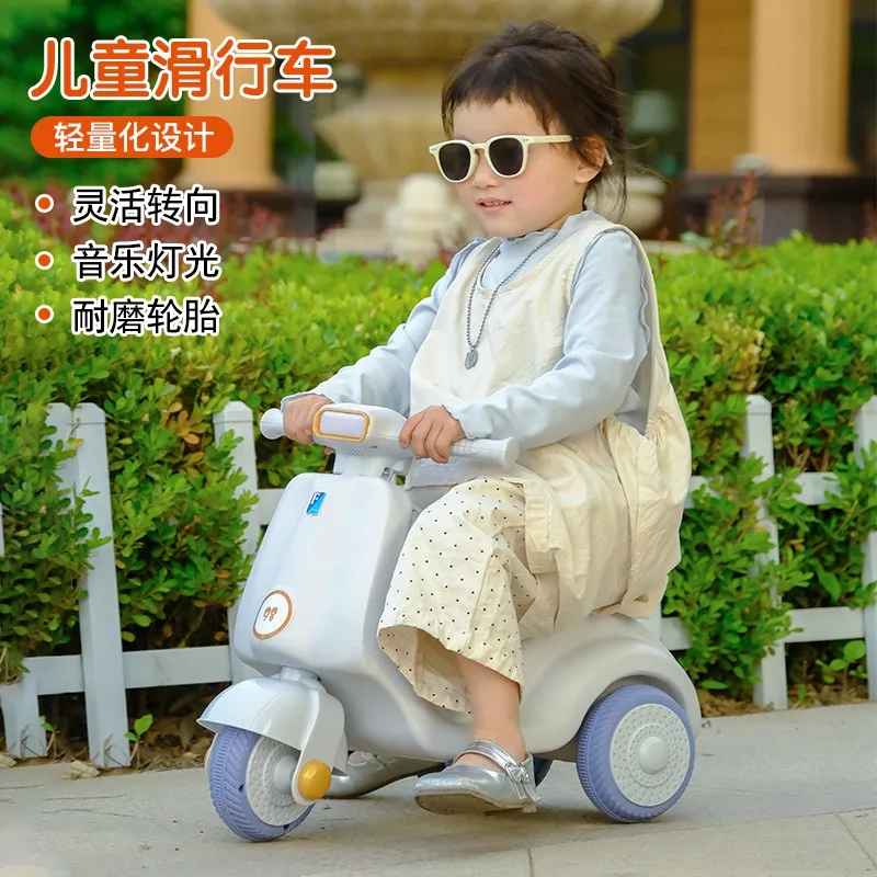 Children Mulan balance scooter scooter Baby 1-3 years old can ride a pedal-free motorcycle to walk tricycle