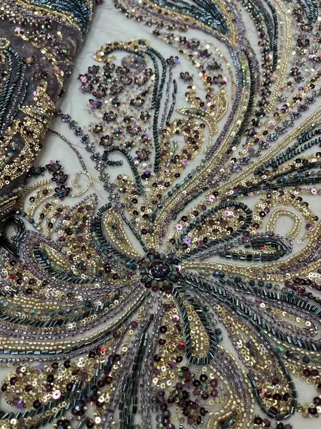 

Elegant African Nigerian Fashion Beaded Lace 2025 High-end Luxury French Sequins Mesh Lace Fabric Women's Evening Dress Party