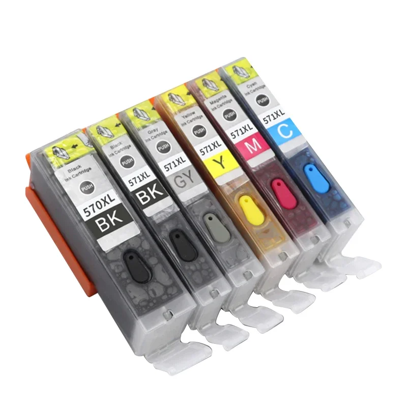 New Refill PGI-570 CLI-571 Ink Cartridge Compatible For Canon MG5750 6850 7750 MG6852 MG6853 TS5000 TS5050 TS5051