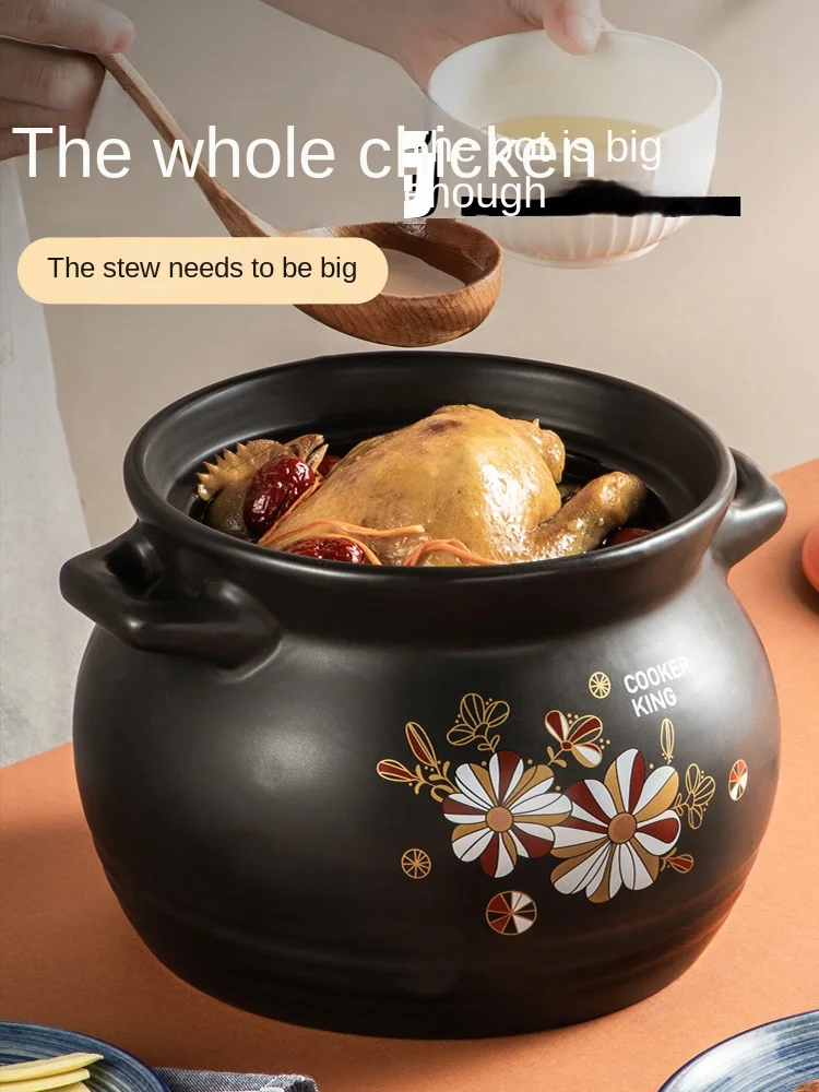 COOKER KING Emperor Casserole Stew Pot Soup Household Gas Stove Special High Temperature Soup Pot Soup Pot Ceramic Pot Clay Pot