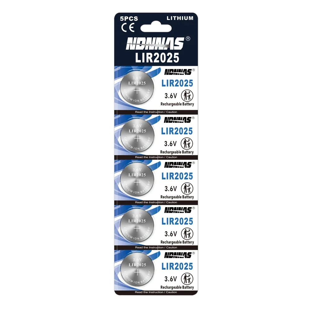 3.6V LIR2025 Rechargeable Lithium Coin Button Cell Replacement Battery For CR2025 2-50PCS For Watch Calculator Remote Control