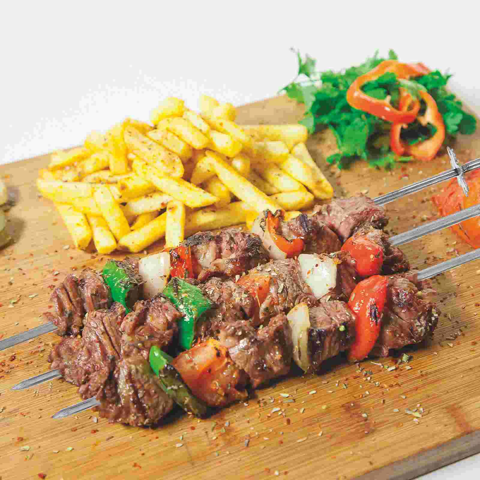 

Stainless Steel Barbecue Skewers Reusable BBQ Sticks Metal Grilling Kebab Tools Gear High Temp Safe Practical