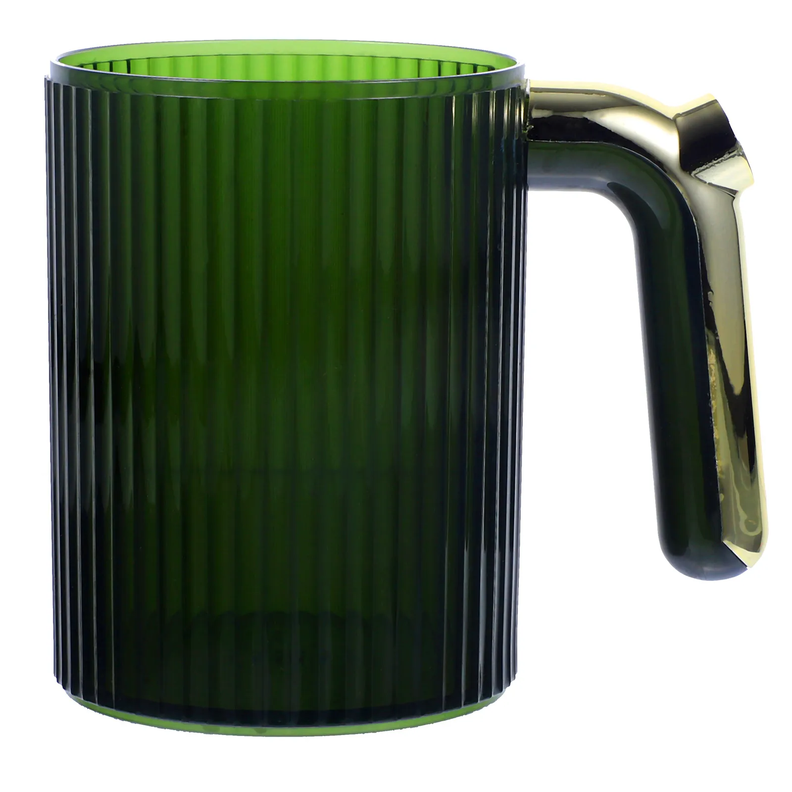 

Gold Handle Toothbrush Cup Plastic Tumbler Bathroom Storage Mug Multi-Color Mouthwash Cup Reusable Brush Container For