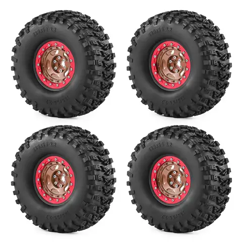 Pneumatici cingolati da 2,2" e ruote in alluminio Set da 4 pezzi 12 mm esagonali per parti di aggiornamento 1/10 TRX4 SCX10 Gen8 TRX6 D90 RC Rock Crawler
