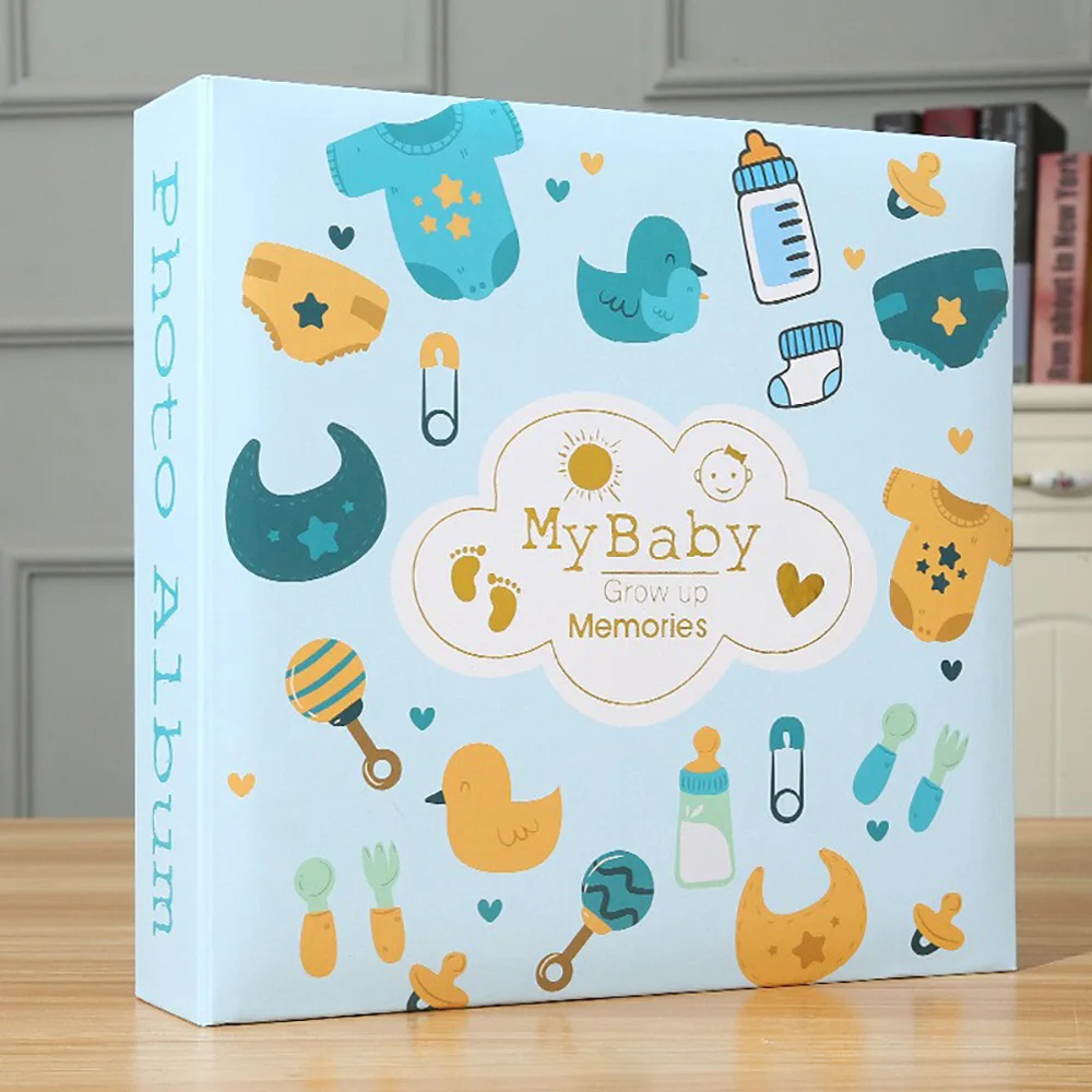 1pc Baby Growth Photos Storage Booklet,6-inch, 00-pocket Photo Albums,Handwritten Photo Album,Flat Back Paper Core Pocket,Gift