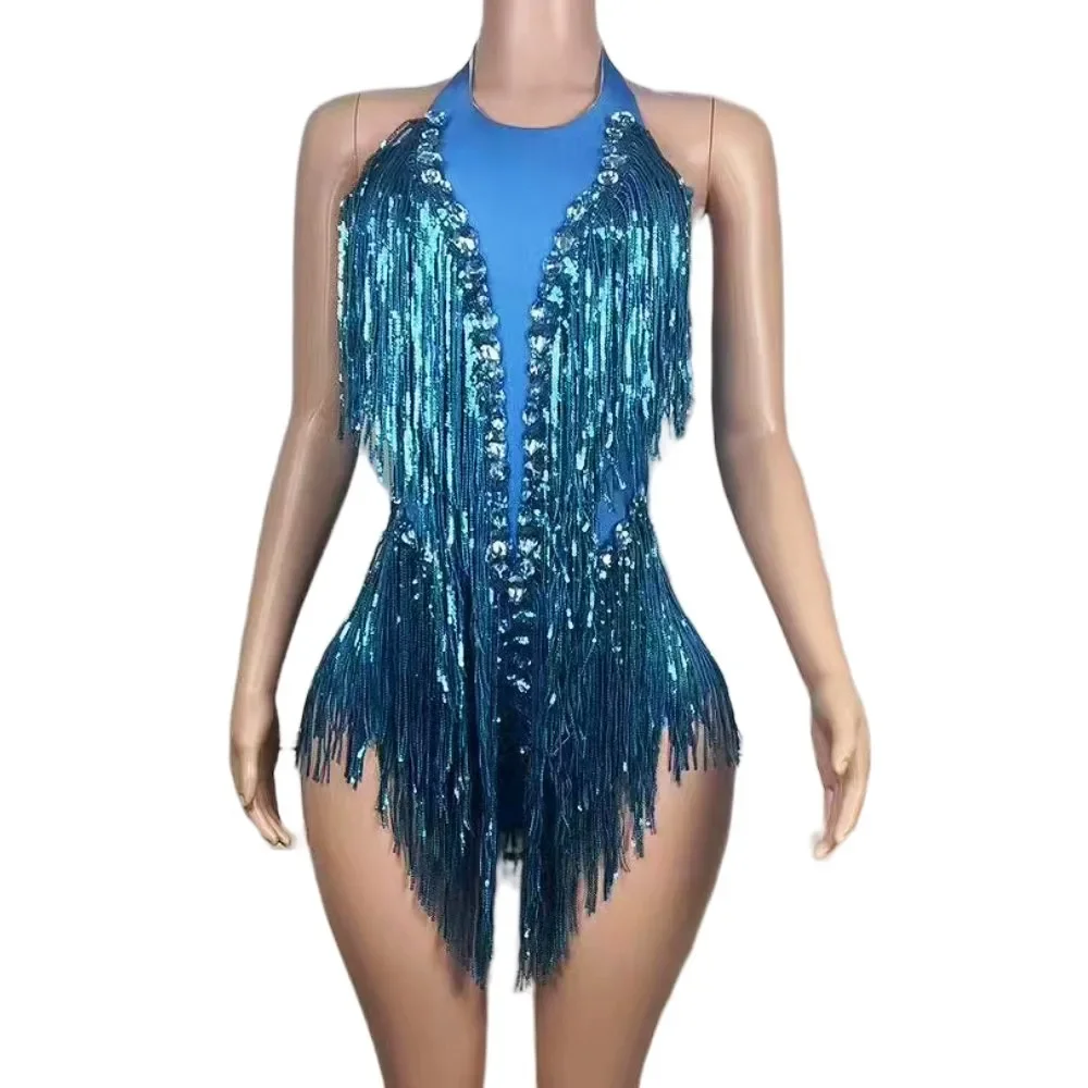 

Бар, ночной клуб, женский танцевальный костюм, блестящий купальник с бахромой, певица, танцовщица, шоу, сценическая одежда, боди без рукавов с розами и блестками