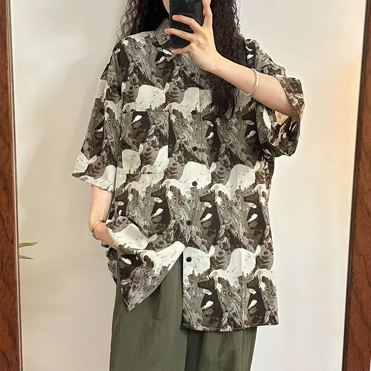 

Fashion Full Printed Button Down Vintage Shirts Men Beach Thai High Street Men's Shirts Summer Hawaiian Shirts Women's Blouse