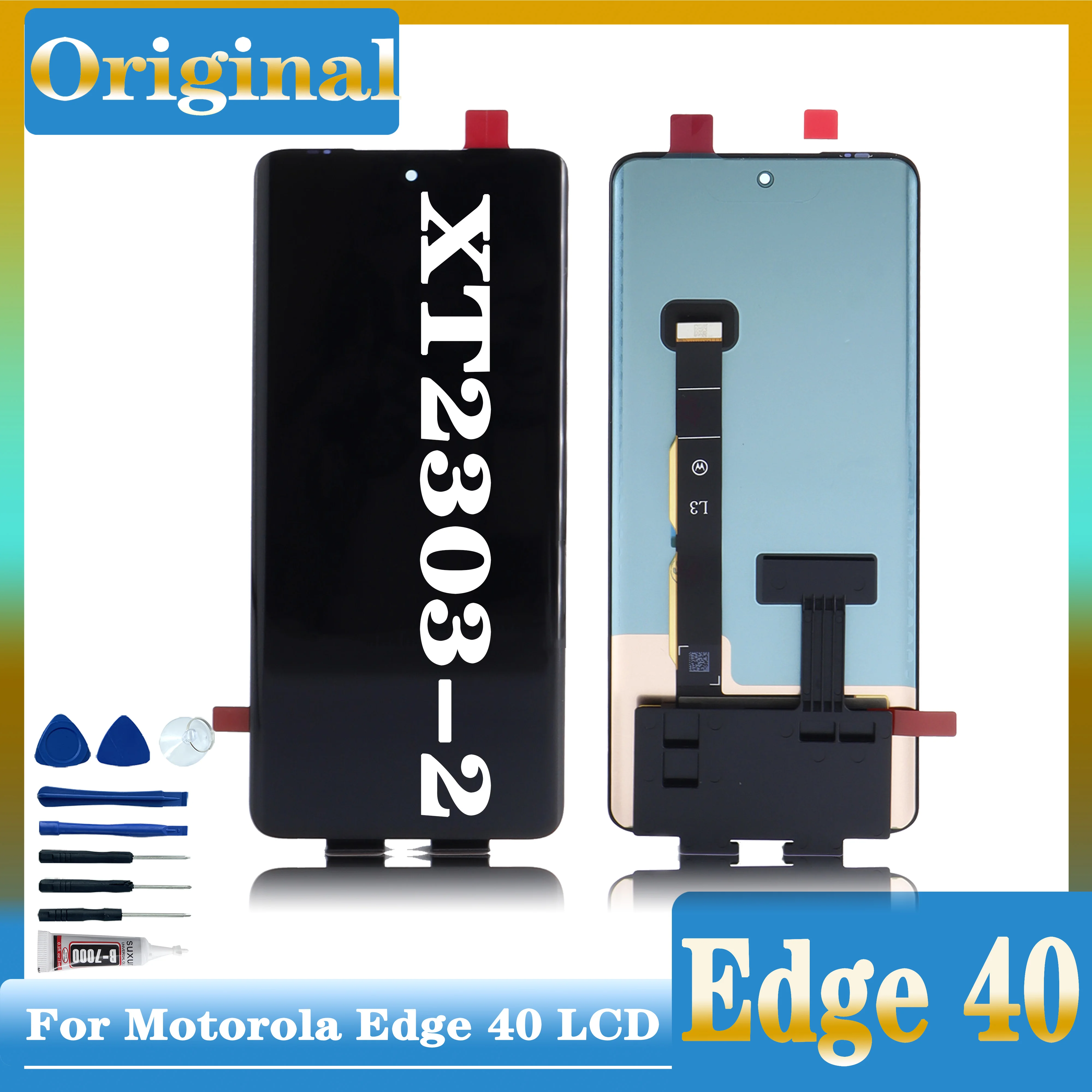 6.55'' Original For Motorola Edge40 LCD XT2303-2Display Screen With fingerprints Touch Panel Digitizer For Moto Edge 40 LCD