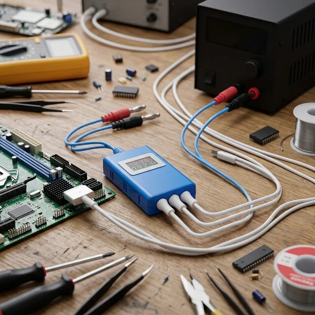 DC Test Cable BY-3200S with Digital LCD Display for Real-Time For current and Voltage Monitoring on Pro 15 16 Inch