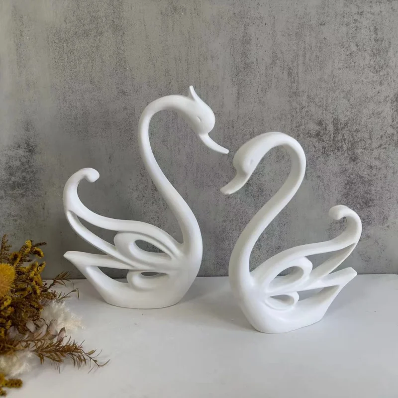 

A Pair of Swan Decoration Silicone Mold a of Home Ornaments DIY Plaster Epoxy Lover