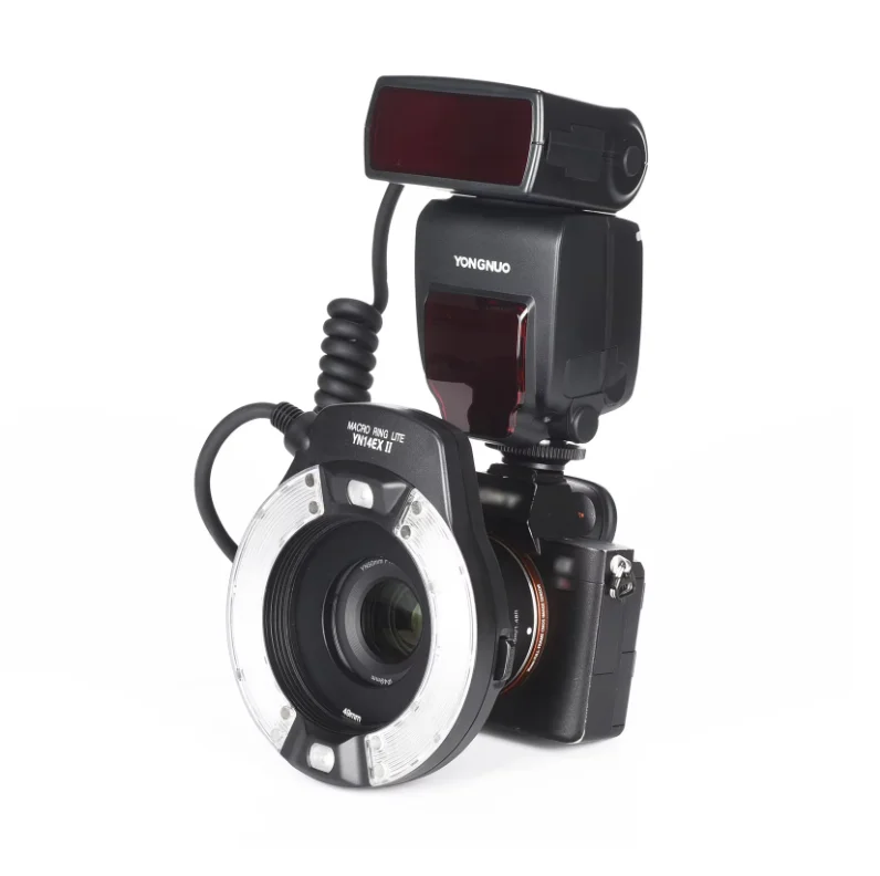 YONGNUO TTL YN14 EX YN14EX II LED Macro Ring Flash Speedlite Light Canon EOS 1Dx 5D3 6D 7D 70D 80D Cameras Or Sony Camera