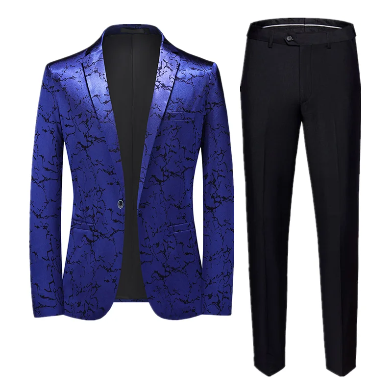 Summer New Men Wedding Suit 2 Piece 2024 Fashion Men\'s Business Luxury Blazers Jacket and Pants Large Size 6XL Slim Fit Dress