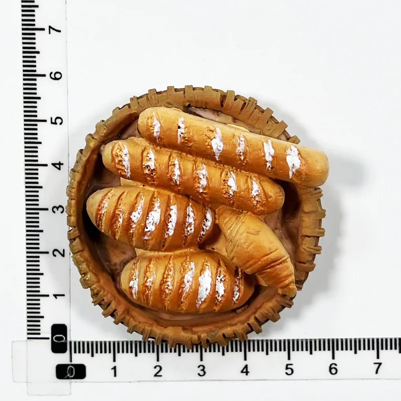 French Style Basket Bread Fridge Magnet Simulation Food 3D Resin Refrigerator Magnet- Perfect Home Decor Gift