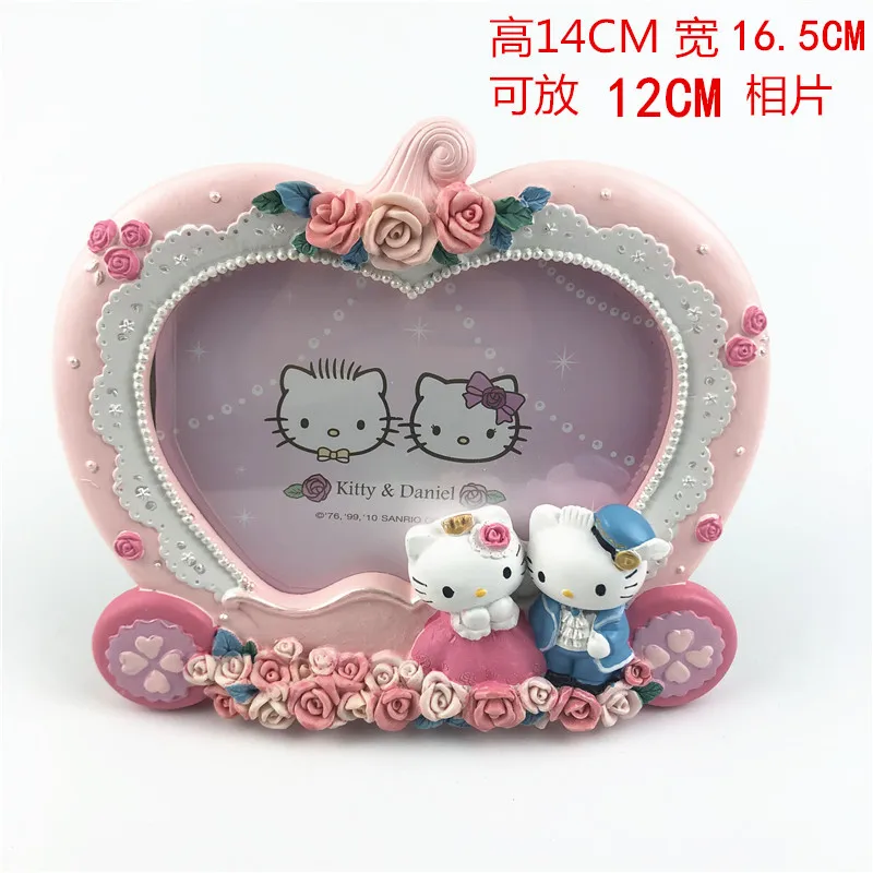 إطار صورة كرتوني Hello Kitty للعشاق ، إطار صورة راتنج ، زخارف ديكور منزلي ، هدية عيد الحب ، 3 بوصة
