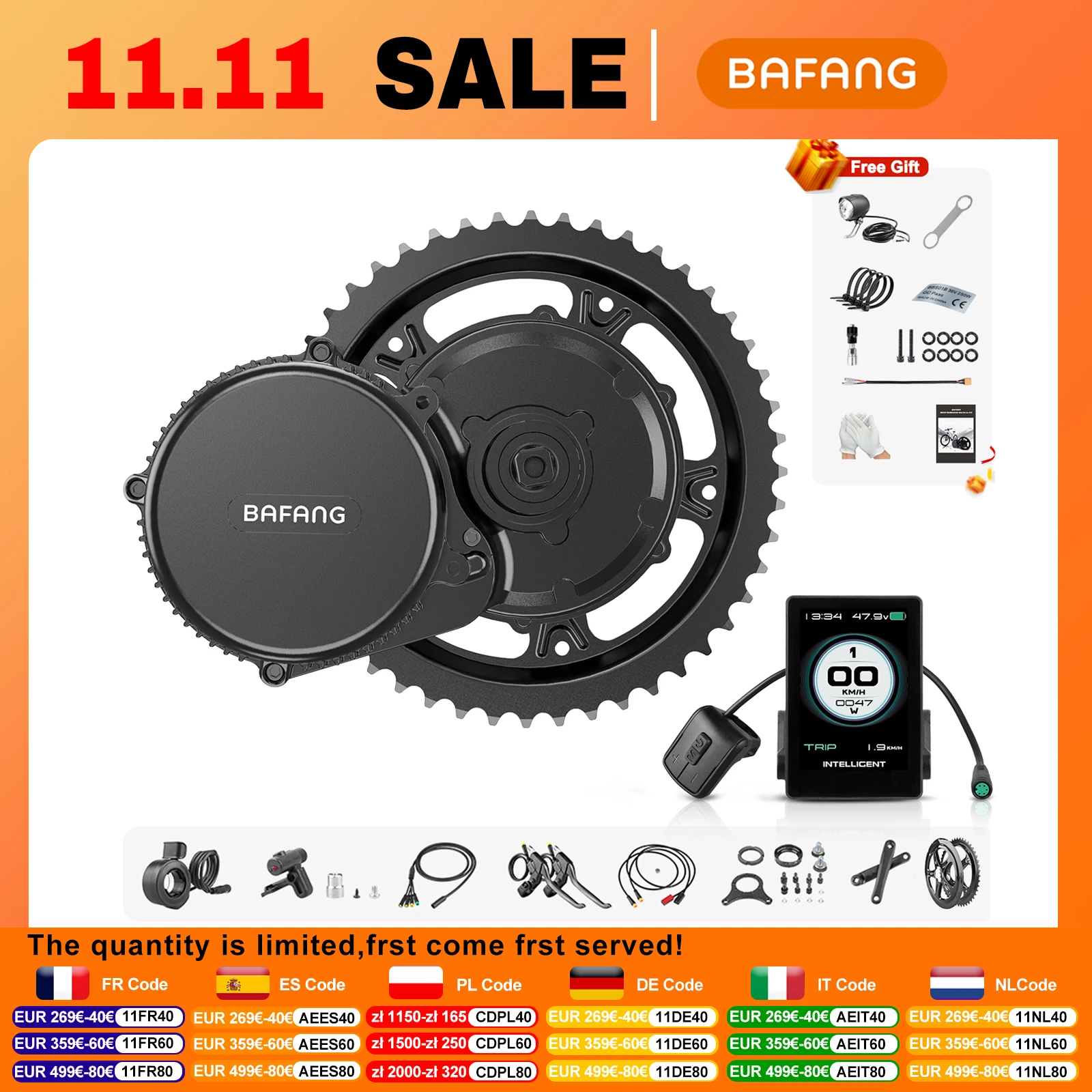 Bafang Mid Drive Motor Kit 36V 500W 250W 350W Electric Bicycle Conversion Engine Powerful BBSHD BBS02B BBS01B For EBike