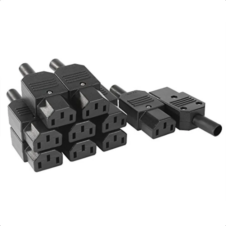 

uxcell 10Pcs AC250V 10A IEC320 C13 Female 3 Terminals Power Adapter Connector
