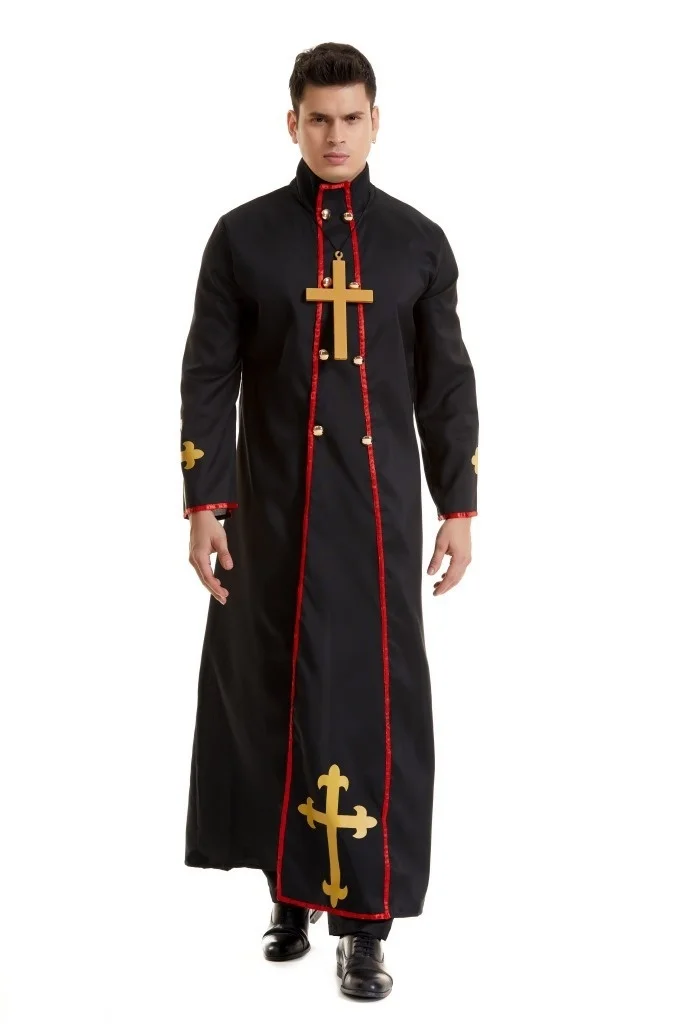 Halloween Adult Costume Male Priest Missionary Easter Jesus Cosplay Performance Costume