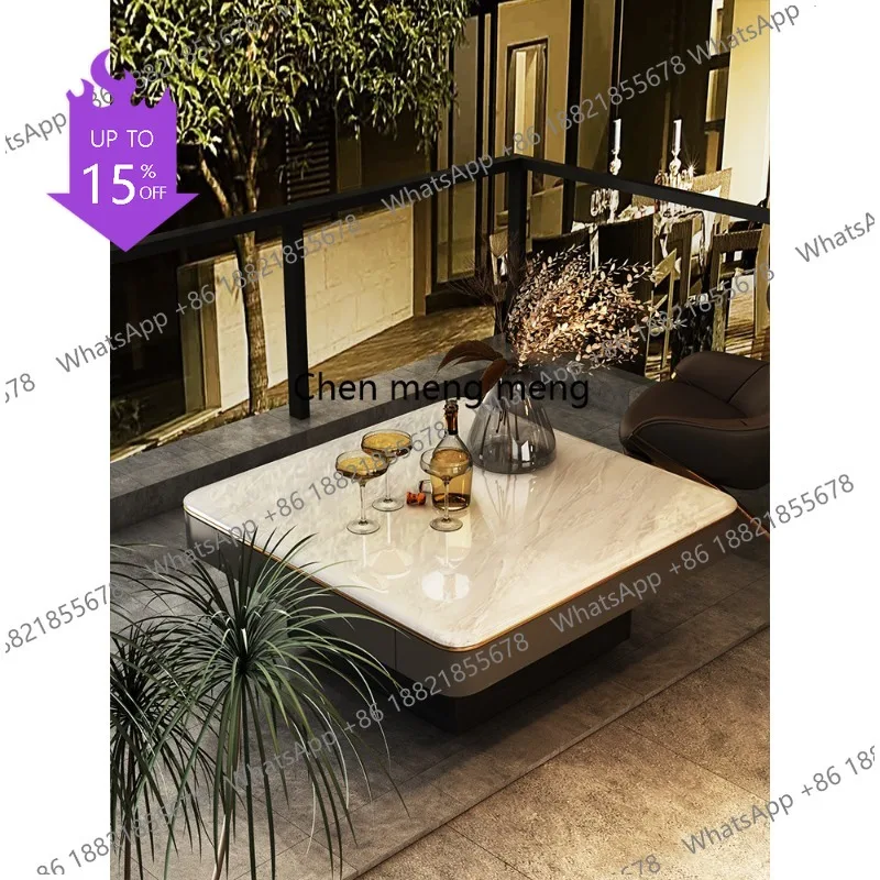 

A61 Натуральный роскошный каменный столик с мраморной столешницей, в стиле минимализм, для балкона, ретро