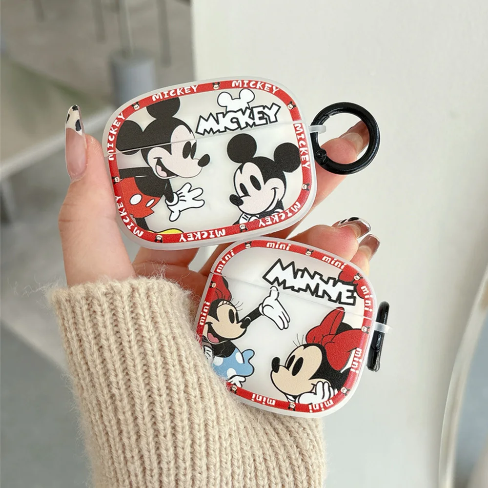 Mickey Minnie Crayon Shin-chan Earphone Case For Apple Airpods Pro 2 AirPods 4 3 2 1 Wireless Bluetooth Headphones Cover