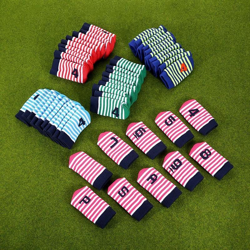 

10Pcs Knitting Golf Iron Head Cover 5 Colors Knit Sock Sleeve Protecor Club Putter Headcovers for Golf Clubs Head 4-9 and PAS