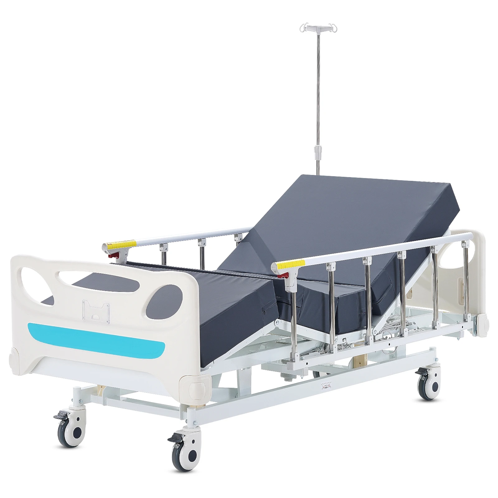 VEVOR Premium 3 Function Full Electric Hospital Bed, ICU Electric Medical Bed with Mattress & IV Pole, Handheld Controller