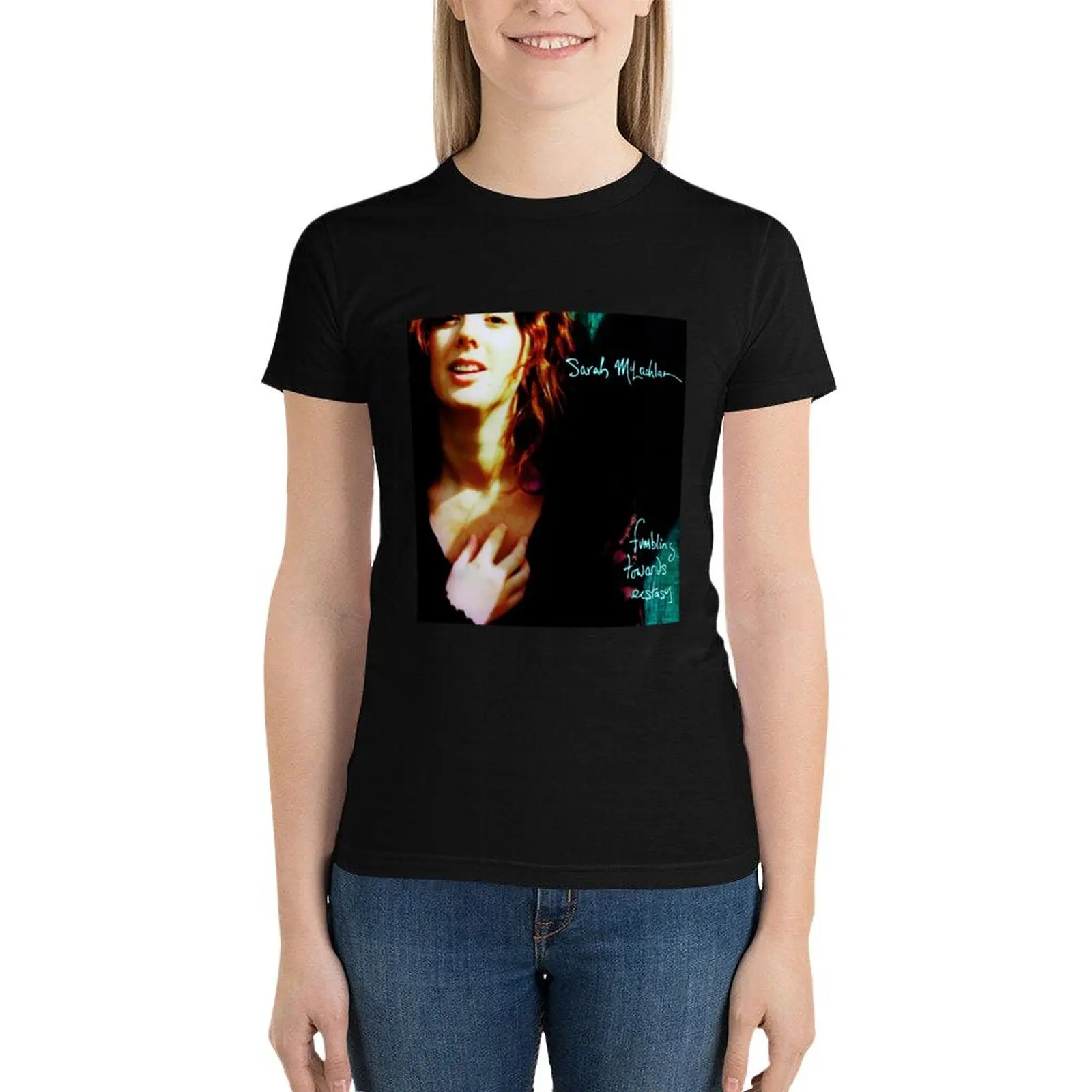 Sarah McLachlan fumbling towards ecstasy T-Shirt Blouse kawaii clothes tight shirts for Women