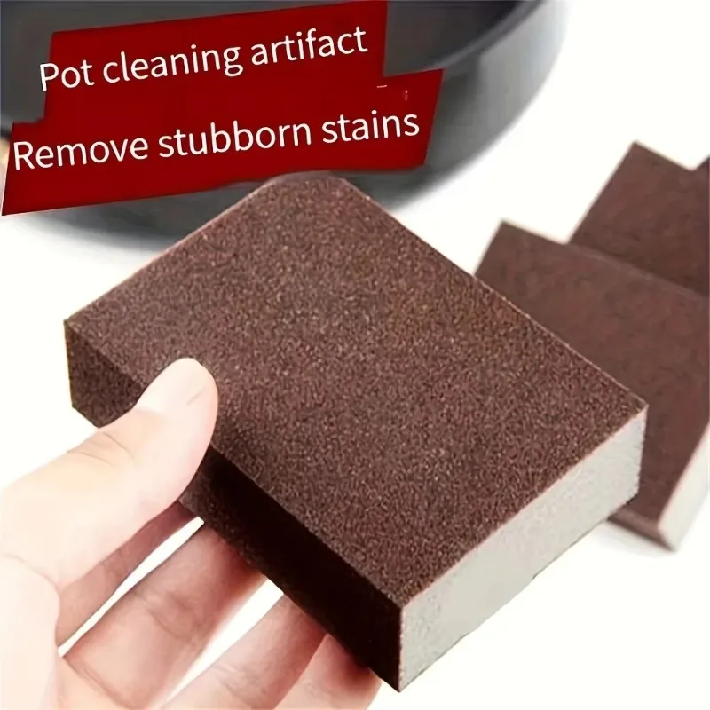 5pcs Household Cleaning Brush Magic Descaling Emery Sponge Useful Things for Kitchen Remove Pot Bottom Stubborn Stains Tools