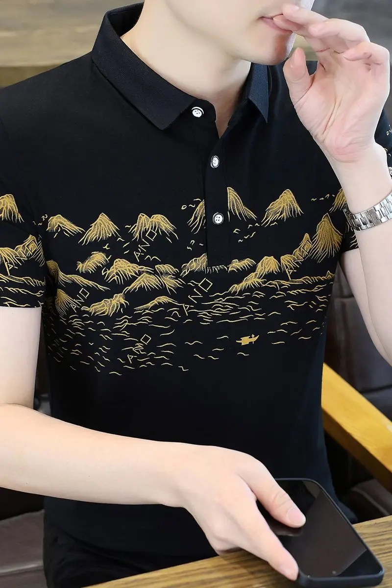 2026 Summer New Style Men's Fashion Casual Short-Sleeved Collared Polo Shirt