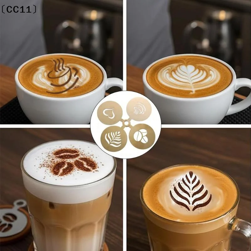 Juego de 4 plantillas de acero - Coffee Stencil Art reseña y precio