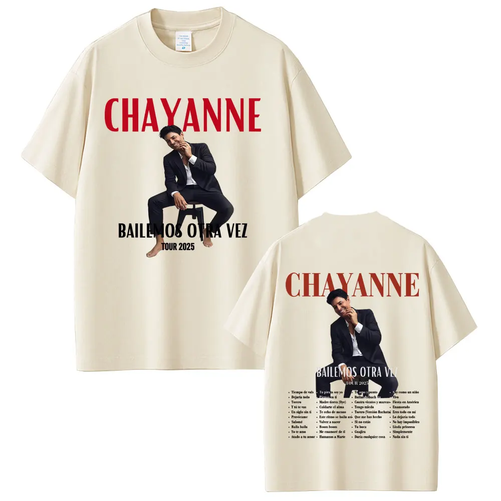Chayanne Album Bailamos Otra Vez Tour 2025 T-shirts Men Women Clothing Casual Cotton Vintage Short Sleeve T Shirts Streetwear
