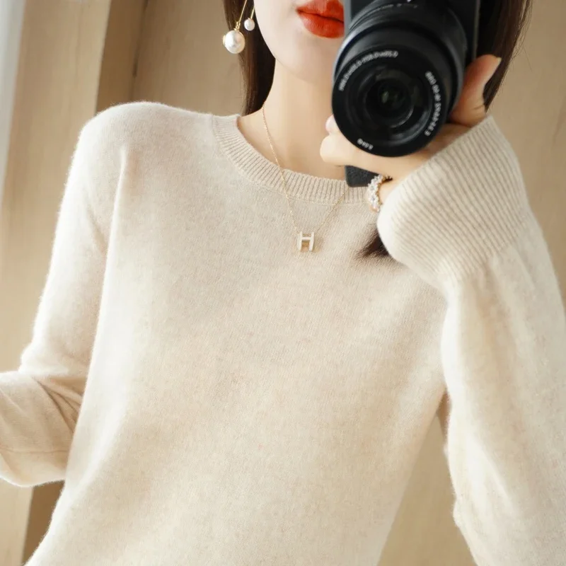 Autumn Winter Sweater Women 2024 Spring O-neck Long Sleeve Knitwears Warm Pullovers Korean Fashion Sweaters Bottoming Shirts