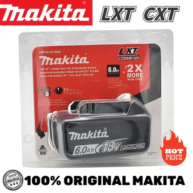 

BL1860B Makita li-ion Battery 100% Original for Makita 18V power tools DHP485 DDF487 DTW190 DTD156 Replacement Lithium battery