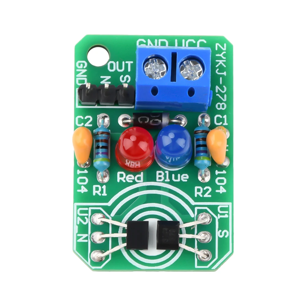 Hall Magnetic Induction Sensor Magnetic Detection Pole Resolver North And South Detection Module DIY Learning Kits DC4.5V-20V 