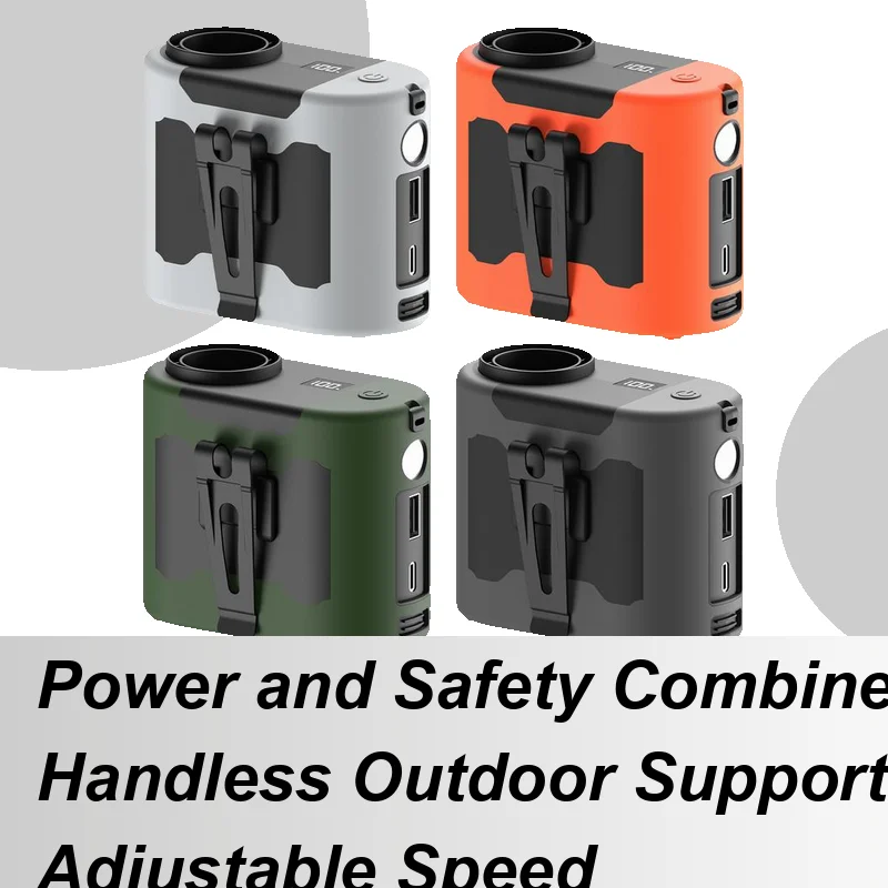 

Personal Fan Rechargeable Clip on Wearable Belt Fan Silent Cooling Accessories with 5 Speeds for Outdoor Camping Travel