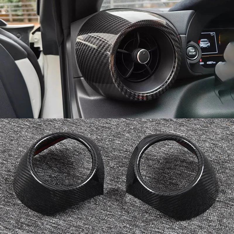 

Real Hard Carbon Fiber Cover LHD Sticker Accessories Car Air Conditioner Outlet For Subaru BRZ Toyota GR86 2021 2022 2023 2024
