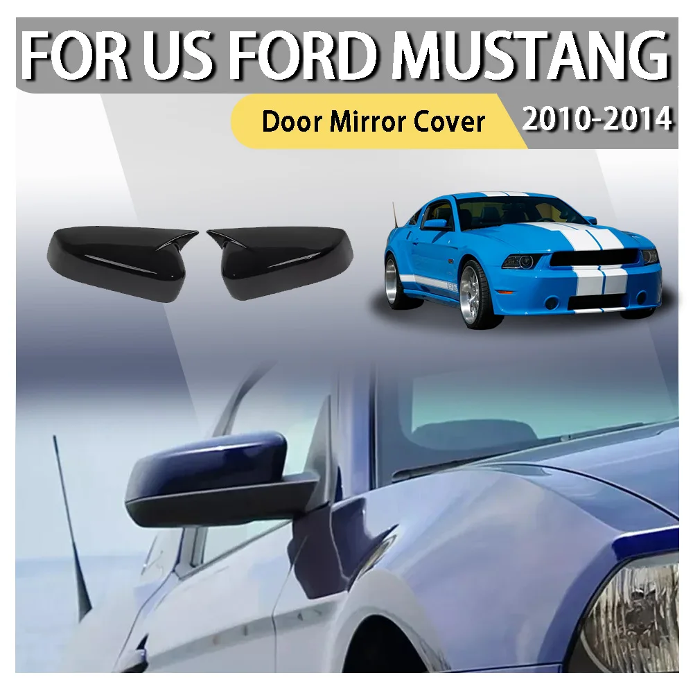 

Door Mirror Cover For Ford Mustang 2010-2014 Rearview Side Mirror Cover Wing Cap Exterior Door Rear View Case Trim Carbon Fiber