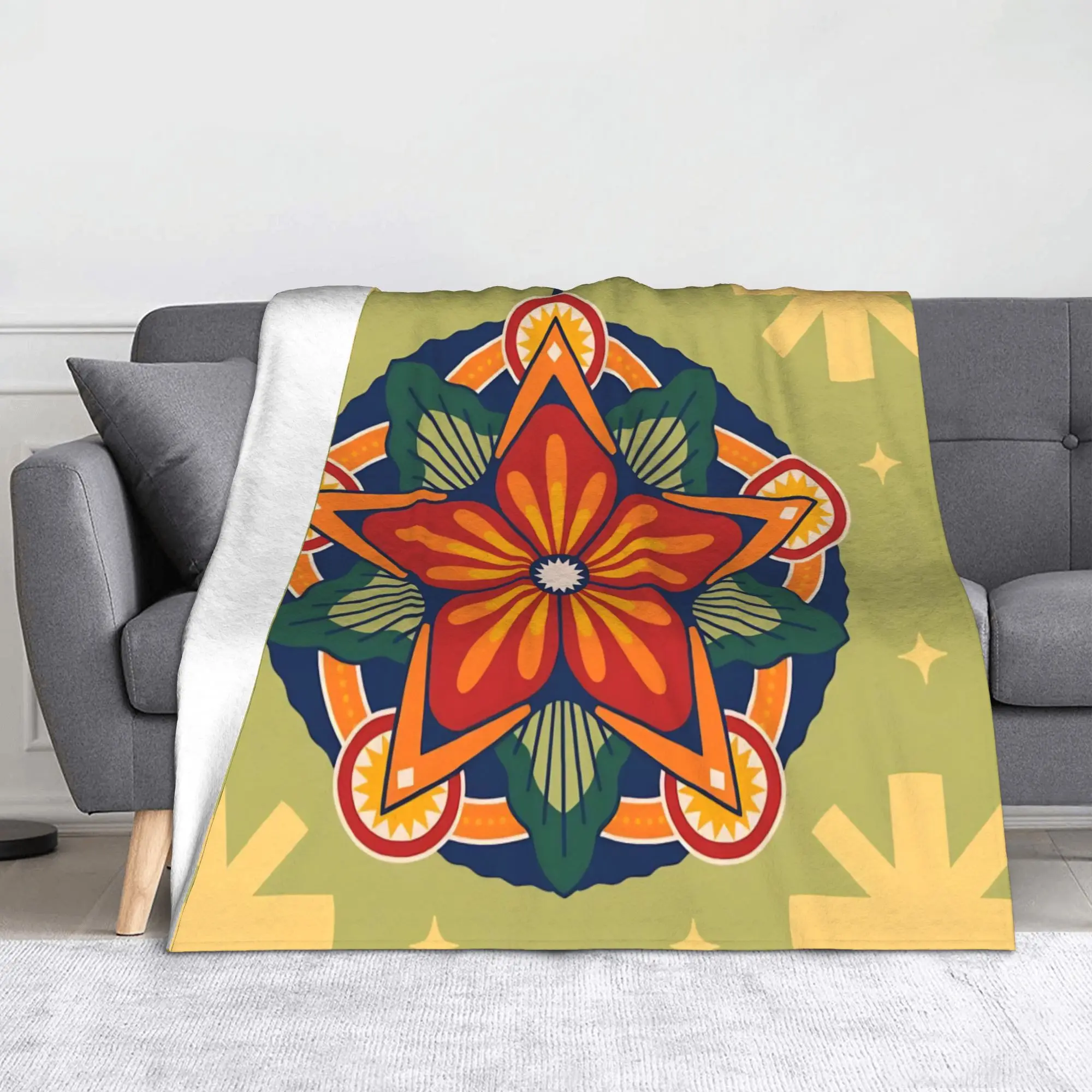 Maligayang Pasko Parol Flannel Blankets Philippine Merry Christmas Novelty Throw Blankets for Home 150*125cm Rug Piece