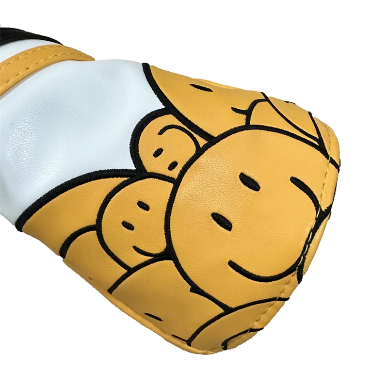 Golf Headcover for Wooden Cover and Putter Cover Pu leather Smiley Face Style Golf Supplies