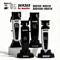 White BRDCLIP Brushless Motor Hair Clipper 7500RPM Ultra Thin Moving Blade Base Magnetic Upper Lid Cordless Trimmer