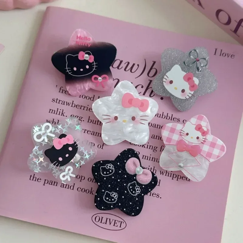 6pcs Sweet Anime Fashion Hair Clips Sweet Cute Cartoon Kawaii Sanrio Ins Student Headwear Duck Beak Clip Gifts Toys for Girls