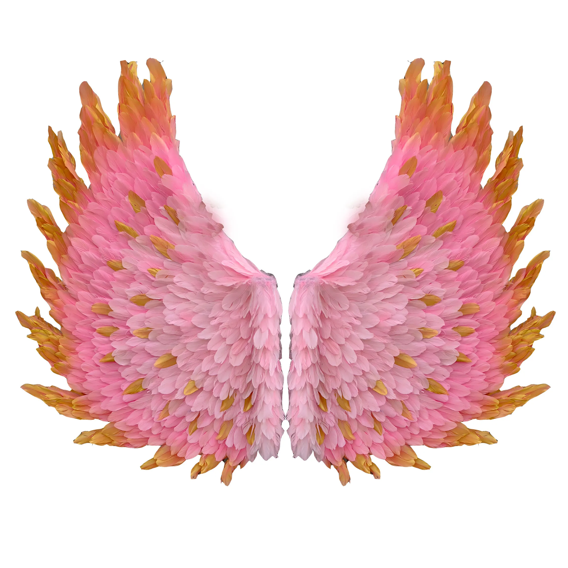 

Pink Angel Feather Wings Set for Model Catwalk Fashion Show Photography Costumes Bar Nightclub Props Angelic Swings