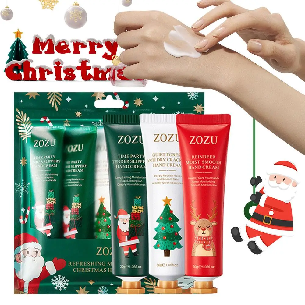 3pcs คริสต์มาสครีมทามือชุดของขวัญ-ครีม Moisturizer สําหรับมือแห้ง,ของขวัญที่สมบูรณ์แบบสําหรับผู้หญิง, daily Hand Care O1t0