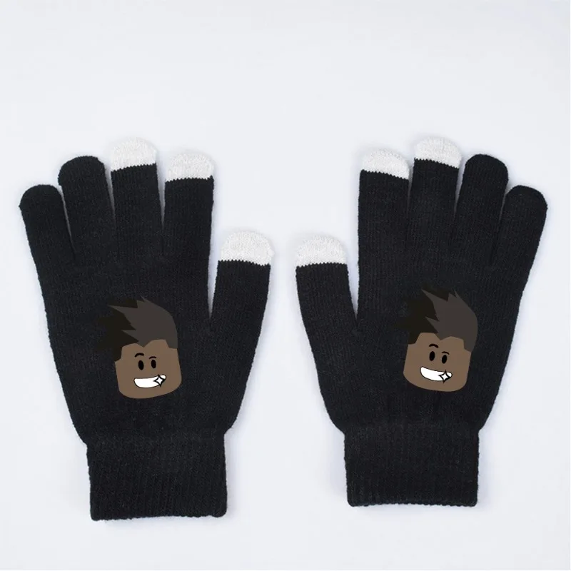 Nuevos guantes de punto ROBLOX Game con pantalla táctil, guantes cálidos de otoño e invierno con diseño de moda para todos los dedos, guantes Unisex, regalos