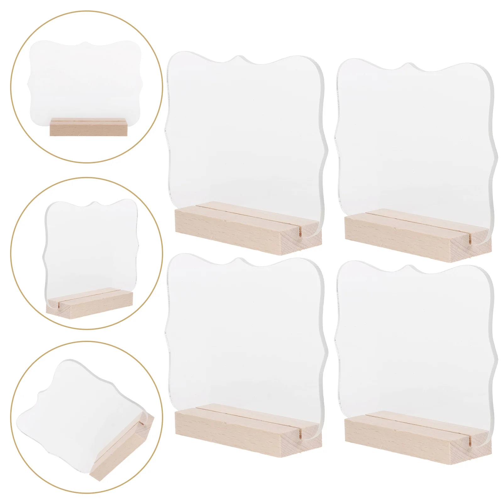 4 قطعة علامات الجدول الاكريليك قاعدة خشبية رسالة مجلس الزفاف محفوظة حامل أرقام الجلوس للولائم حفلة الحدث الجدول الديكور #2