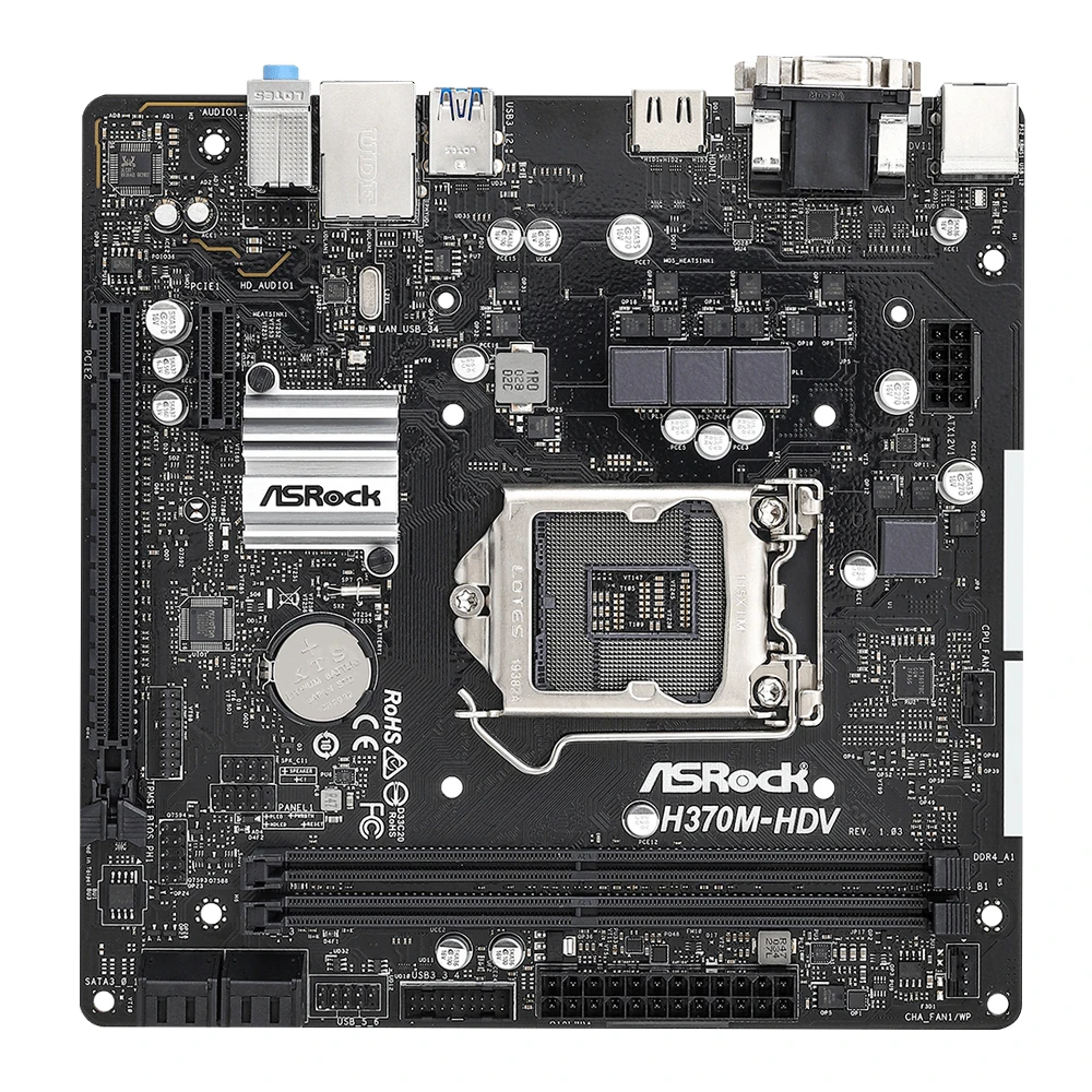ASROCK H370M-HDV motherboard H370 support LGA 1151 i5-9400F i7-9700K i9-9900K G5400 CPU DDR4 2666MHz SATA3 HDMI Micro ATX