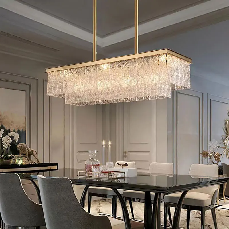 Modern Crystal Chandelier Dining Room Decor Pendant Hanging Light Fixtures For Living Room Ceiling Lamp Lustre Home Decoration