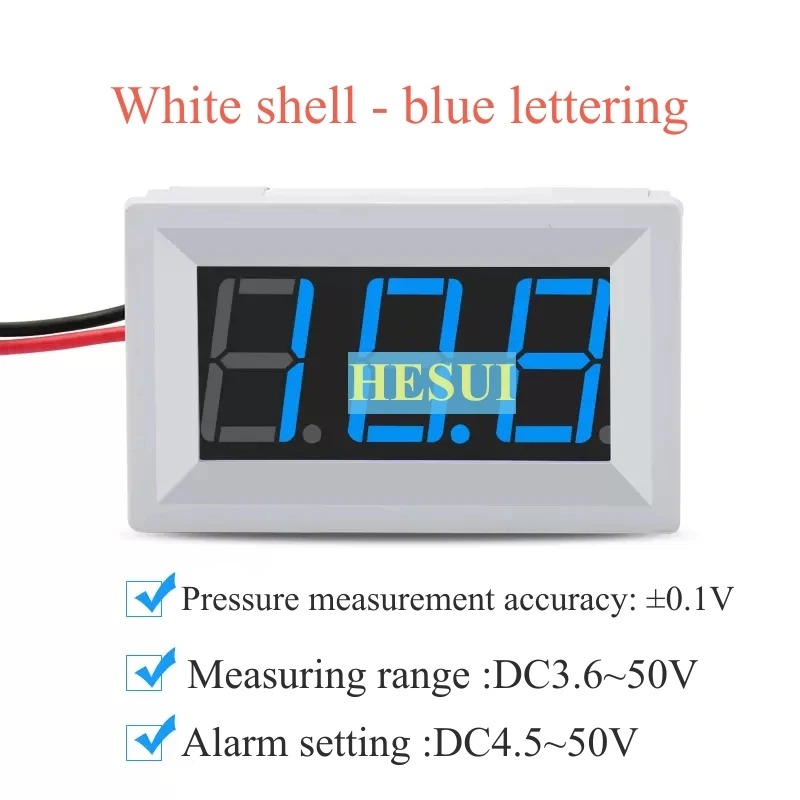 XH-B105 DC digital upper and lower limit alarm voltmeter head high and low voltage warning digital display range battery